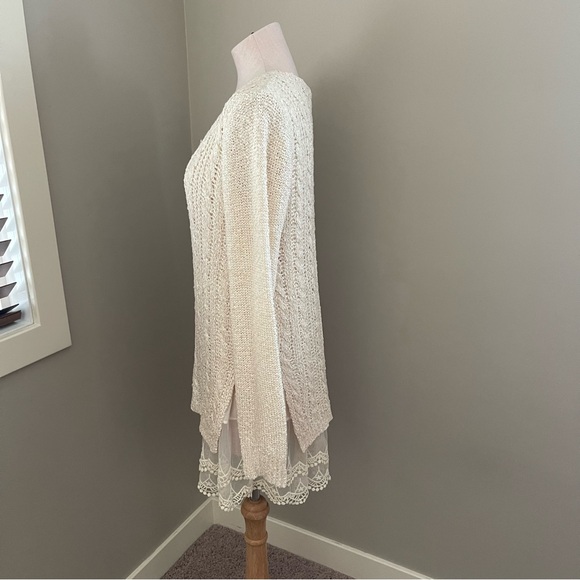 A’REVE Lace Trim Layered Sweater - Picture 4 of 8